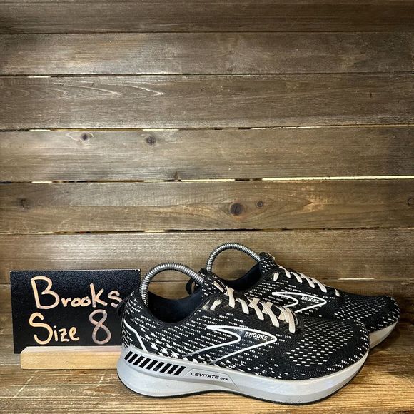 Womens Brooks Levitate GTS 5 Black Athletic Running Shoes Sneakers Size 8 B GUC - Picture 1 of 10